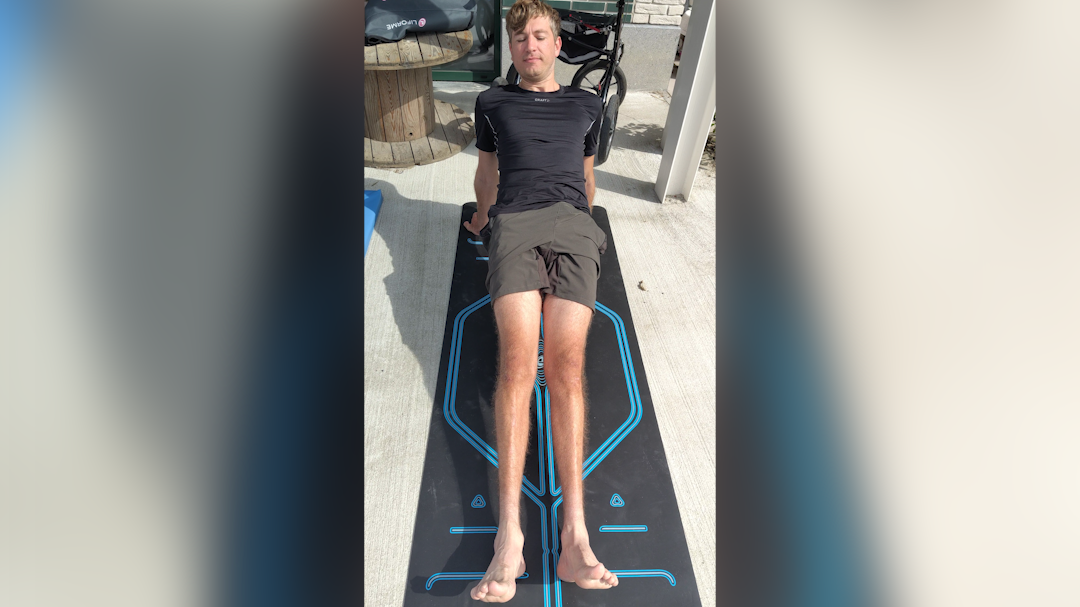 Sam tijdens een workout sessie